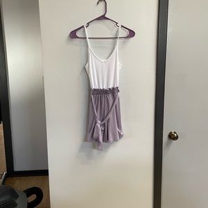 Lavender and white romper